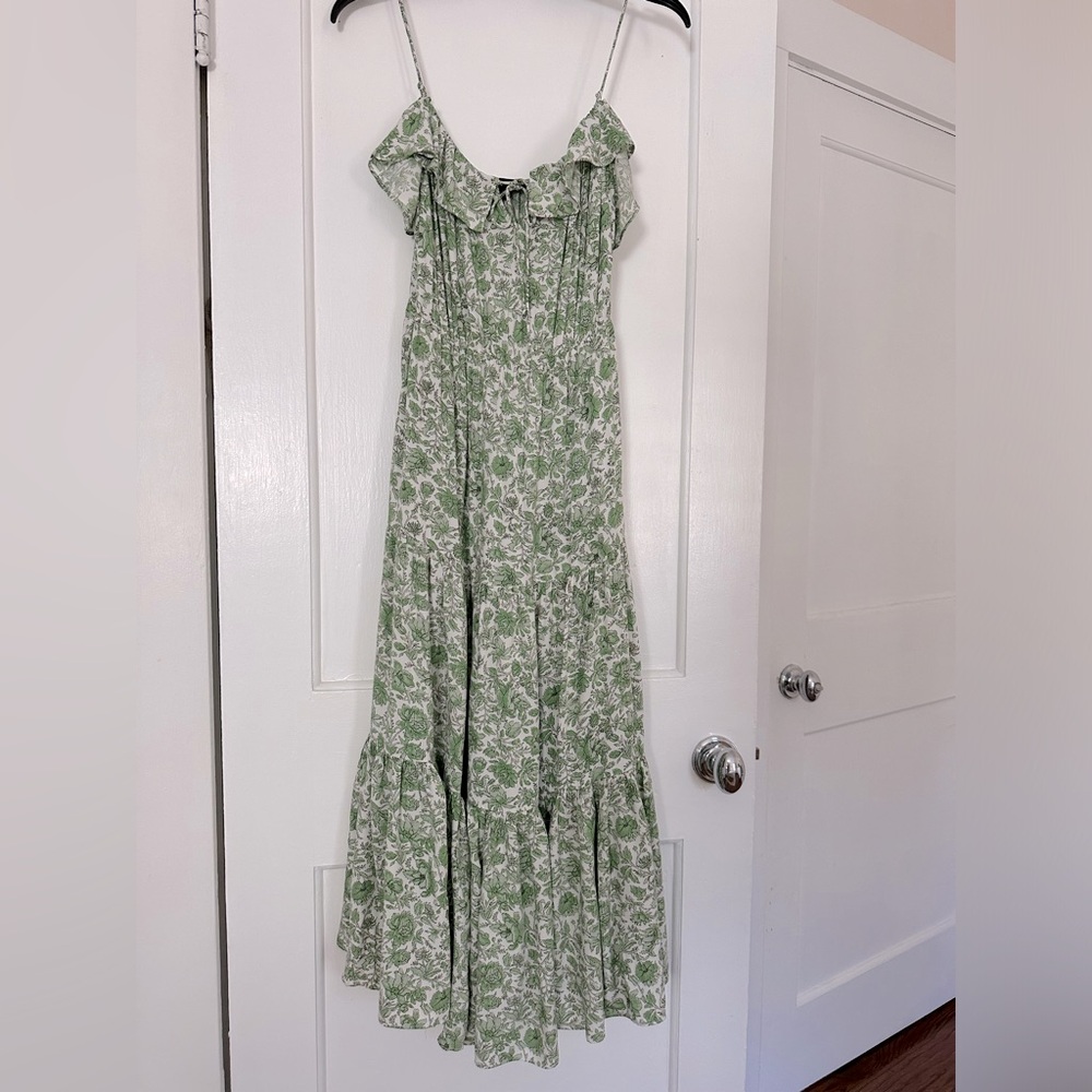 J. Crew green floral dress